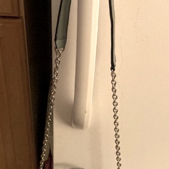 Sage green chain strap crossbody purse with silver rivet detailing - Picture 10 of 10